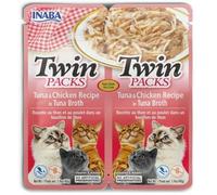 Ciao Twin Pack by INABA Wet Cat Food: Tuna & Chicken Recipe in Tuna Broth (2 x 40g) / Grain-Free, Rich in Protein, Natural Ingredients, Delicious and Healthy, Side Dish, Complement, Wet Cat Food