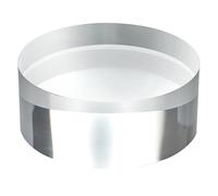 CiaoHER 2in Thickness 4in Diameter Acrylic Disc Display Block Clear Polished Round Pedestal Stand Riser 4" x 2", 1 Pack