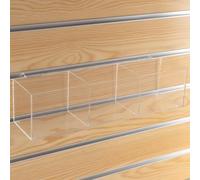 CiaoHER Slatwall Acrylic Retail Tray Rectangular Clear Dump Bin Merchandise Storage Organizer Caddy for Slatwall Displays, 16"x4"x4" (3 compartments)