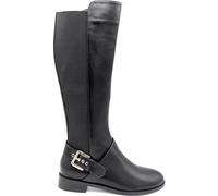 CIARA LONDON Ladies Black Knee High Zip-Up Faux Leather Long Riding Boots, UK 5