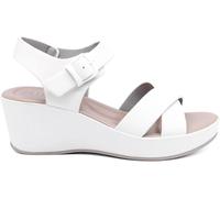 CIARA LONDON Ladies White Soft Cushioned Comfort Insoles Slingback Mid Heel Summer Wedge Sandals, UK 3
