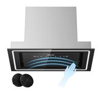 CIARRA 52cm Integrated Cooker Hood, Built-in Extractor Fan with Wave Control, 460m³/h, LED Light, CBCF055 Carbon Filters Included, CBCB5931C