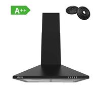 CIARRA 60 cm Wall-Mounted Kitchen Extractor, Black - Convertible Venting, Push-Button Control CBCB6201