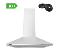 CIARRA 60 cm Wall-Mounted Kitchen Extractor, Stainless steel - Convertible Venting, Push-Button Control CBCS6201