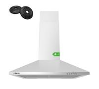 CIARRA 60 cm Wall-Mounted Kitchen Extractor, Stainless steel Cooker Hood - Convertible Venting, Push-Button Control