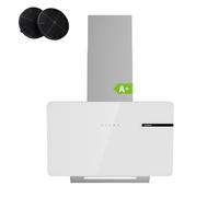 Ciarra 60cm Angled Cooker Hood, Touch Control, 580m³/h, Glass & Stainless Steel with Optional Ducted or Recirculating Installation