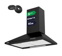 CIARRA CAB6201A Cooker Hood Black Chimney Range Hood 600Mm Recirculating Duct Ki