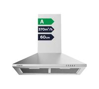 CIARRA 60cm Chimney Cooker Hood, Wall Mounted 600mm, 370m³/h | Recirculating or Ducted Extractor Fan Kitchen, 3-Speed Push Button,LED
