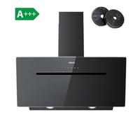 Ciarra 90Cm Glass Angled Cooker Hood With Touch Control Booster - Black