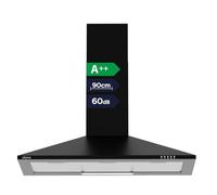 CIARRA 90cm Wall-Mounted Cooker Hood Black 406m³/h 3 Speeds CBCB9201