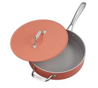 CIARRA Beyond Cookware Nonstick Saute Pan, Non Toxic Deep Saute Pan 28cm PTFE&PFOA Free, Oven Safe, Compatible with All Stovetops, Orange