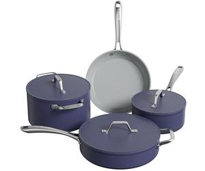 Ciarra Beyond Cookware Set Nonstick Pots and Pans Set Induction Hob Pots Set with Lid Including 24cm Dutch Oven 26cm Frying Pan 28cm Saute Pan 20cm Saucepan, Compatible with All Stovetops, Blue