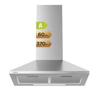 CIARRA CAS6201A Cooker Hood 60 cm Recirculation Exhaust Pyramid Extractor Hood Silver Stainless Steel
