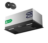 CIARRA CBCB6926A Integrated Cooker Hood 60cm Black Kitchen Extractor Fan | Energy Class 3 Speeds LED Light CBCF003 Carbon Filters Included Recirculating&Ducting Built-in Extractor Hood Low Noise