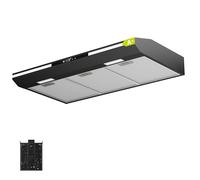 CIARRA CBCB90921 Undercabinet Cooker Hood 90cm 3-Speed Ventilation Hood with Recirculation & Duct-Out Modes Wall Mounted Kitchen Extractor Fan, Touch Control,LED Light, CBCF011 Carbon Filter, Black