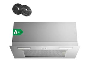 CIARRA CBCS6926A 60cm Integrated Cooker Hood Built-in Kitchen Extractor Fan 3 Speed Settings LED Light UnderCabinet Extractor Hood Energy Efficient & Quiet Operation with CBCF003 Carbon Filters