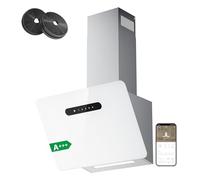 CIARRA CBCW6736K Angled Cooker Hood 60cm Wi-Fi App Touch Control with CBCF003 Carbon Filters Chimney Vent Hood with LED Lights Ducting&Recirculating Kitchen Extractor Fan