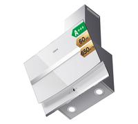 CIARRA CBCW6736N Class A 650m³/h Touch Control Angled Cooker Hood 60cm with LED