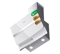 CIARRA CBCW6736N Class A+++ 650m³/h Touch Control Angled Cooker Hood 60cm with LED Lights Recirculating & Ducting Wall Mounted Range Hood 600mm Kitchen Extractor Fan