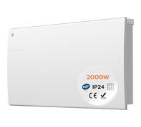 CIARRA CBHT20E 2000W Ceramic Electric Radiator with Thermostat&7-Day Timer | Wall-Mounted Panel Heater, Programmable Heating, Open-Window Detection, Frost Protection, Keypad Lock, Hardwired, IP24