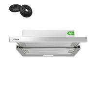 Ciarra Under-Cabinet Telescopic Cooker Hood 60cm， Powerful 370 m³/h， Silver， Energy Class