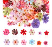 CIATBYYJ 150Pcs Mini Artificial Flowers for Decoration,Faux flower Heads,Mini Fabric Flowers for Crafts, Garland, Wedding Decor, Stemless Small Fake Flower in 2 Sizes(Multicolor)