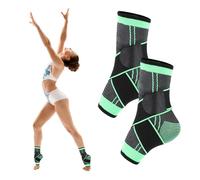 CIATBYYJ 2 Pcs Ankle Brace for Kids - Kids Compression Socks, Youth Ankle Brace for Sports, Adjustable Support for Running, Sprains and Fitness, Compression Ankles Socks for Women, Unisex (Green)