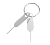 CIATBYYJ 2 Pcs Extended SIM Card Removal Tool, Universal SIM Card Tool with Key Ring, Stainless Steel SIMs Ejector Tools for Tray Doorbell, SIMs Cards Pin for All Cell Phones