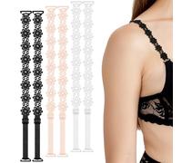 CIATBYYJ 3 Pairs Women's Bra Straps, Replacement Elastic Flower Bras Strap, Non-Slip Lace Floral Bra Straps, Cute Refined Flower Bras Straps for Women Girls