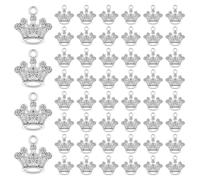 CIATBYYJ 50Pcs Crown Pendants Crown Charms, Coronas Para Ramos Buchones De Flores, Crowns for Flower Bouquets for DIY Making Necklace Bracelet Necklace Jewelry Making