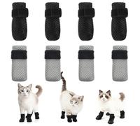 CIATBYYJ 8 Pcs Cat Claw Covers, Adjustable Cats Shoes Booties for Cat Mittens to Prevent Scratching Socks, Breathable Mesh Cats Claw Protectors Covers for Kitten Senior Pet Bathing and Nail Trimming