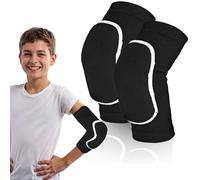 CIATBYYJ A Pair of Non-Slip Arm Sleeves for Kids, Thicken Sponge Compression Sleeve for Arm, Black Sport Tandem Elbow Pads Volleyball, Elbow Pads for Kids, Teens, Men, Women