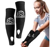 CIATBYYJ Volleyball Arm Sleeves Passing Hitting Forearm Sleeves with Protection Foam Pads and Thumb Hole Padded Volleyball Sleeve for Kids Youth Sports Forearm Sleeve 1 Pair