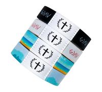 CIATLLLAIT 4PCS Bible Verse Bracelets with NFC for Women Men, Jesus is King Religious Wristbands, Durable Elastic Christian Bands