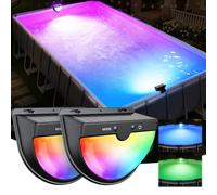 Ciavca Solar Pool Lights for Above Ground Pools, solars Pool Lights with 10 Lighting Modes, 2025 Upgraded Frame Pools Solar Light, RGB Outdoor Waterproof Swimming Pools Light, Pool Accessories 2PK