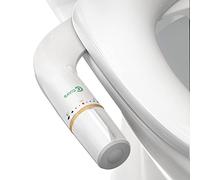 Ciays Bidet Attachment for Toilet Ultra-Slim Bidet Sprayer with Pressure Controls Non-Electric Dual Nozzles for Feminine/Posterior Wash, Bamboo and White