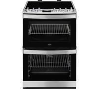 AEG 6000 SteamBake CIB6743ACM 60cm Double Oven Electric Cooker - Stainless Steel - A Rated, Stainless Steel