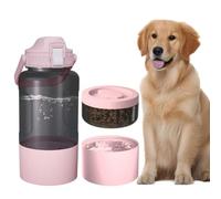 Cibaabo 53oz Large Dog Water Bottle with Water & Food Bowl, 3-in-1 Portable Pet Feeding & Hydration Dispenser for Large Dogs & Humans, Leak-Proof Tritan Bottle for Hiking, Camping, Walking, Car Trips
