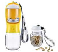 Cibaabo Dog Water Bottle with Food Container, Travel Puppy Water Bowl, Portable Pet Dispenser, Dog Stuff Accessories Items, Puppy Essentials Necessities for Yorkie Chihuahua Cat Walking and Hiking