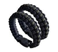 CIBBALIY 2 Army Green Paracord Bracelets 8.5" Braided Tactical Bracelet include Parachute Cord and Plastic Buckles for Hiking Travelling Camping, 8.5 inch, Plastic, no gemstone