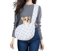 CIBKJ Dog Slings for Small Dogs,Small Dog Carrier Sling,Adjustable Strap Hand Free Dog Carrier Cat Sling for Outdoor Traveling Subway (Blue Flower)