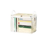 CIBOAN Clear Book Storage Bags Plastic Comic Books Organizer Collapsible Book Display Case with Lid and Lifting Handle suitable for books and toys,Size38x24x32cm/15x9x13inches