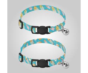 Cicada Blue Summer Dog Collars for Dogs Adjustable Dog Collars for Males 2 Pcs