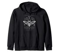 Cicada Cypher Morse Binary Code Puzzle Minimal Geek Chic Zip Hoodie