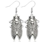 Cicada Dangle Earrings Insect Drop Hook Earrings Bug Animal Jewelry Gift for Women, M, Metal, alloy