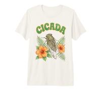 Cicada Groovy Floral Cicada Watercolor Boho Cicada Premium T-Shirt