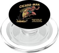 Cicada-Man Survivor Of The Cicada Apocalypse Cartoon Insect PopSockets PopGrip for MagSafe