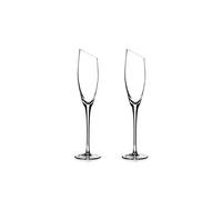 Cicano Set of 2 Crystal Wine Glasses Oblique Goblet Lead-free Stemware Long Handle for Champagne Home Bar Party Clear 025