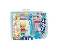 Cicciobello CC000100 Amicci Play Time Cute Baby Blonde with Colorful Diapers Mini Figure with Accessories, Multicoloured