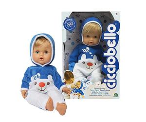 Cicciobello - Polar Bear Doll is ready for winter with a soft and warm onesie, with pacifier to calm him when crying, 42 cm, for girls from 2 years, CCB74000, Giochi Preziosi